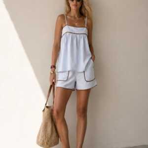 Linen Blend Cami & Shorts Set