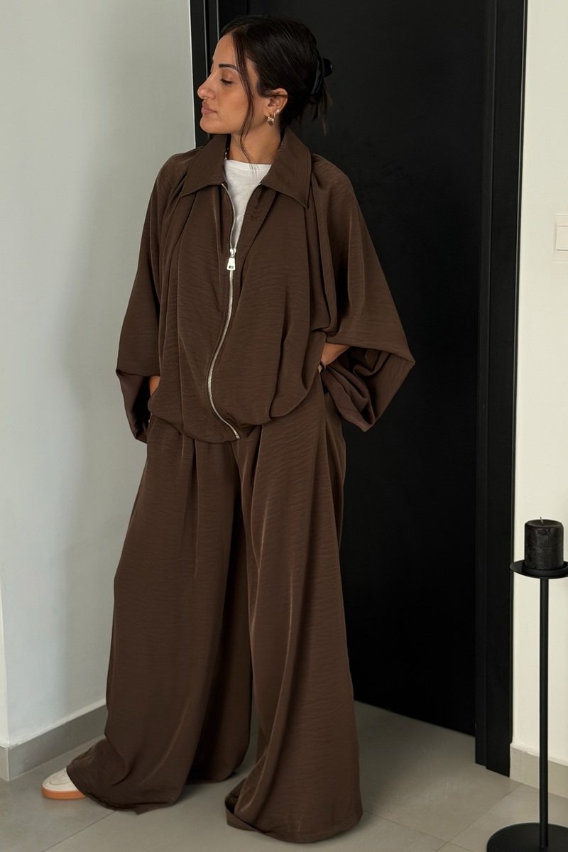 Chocolate Brown Oversized Two-Piece Set