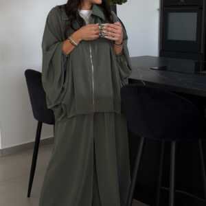 Chaki Oversized Two-Piece Set