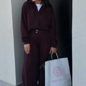 Burgundy Collared Co-Ord Set