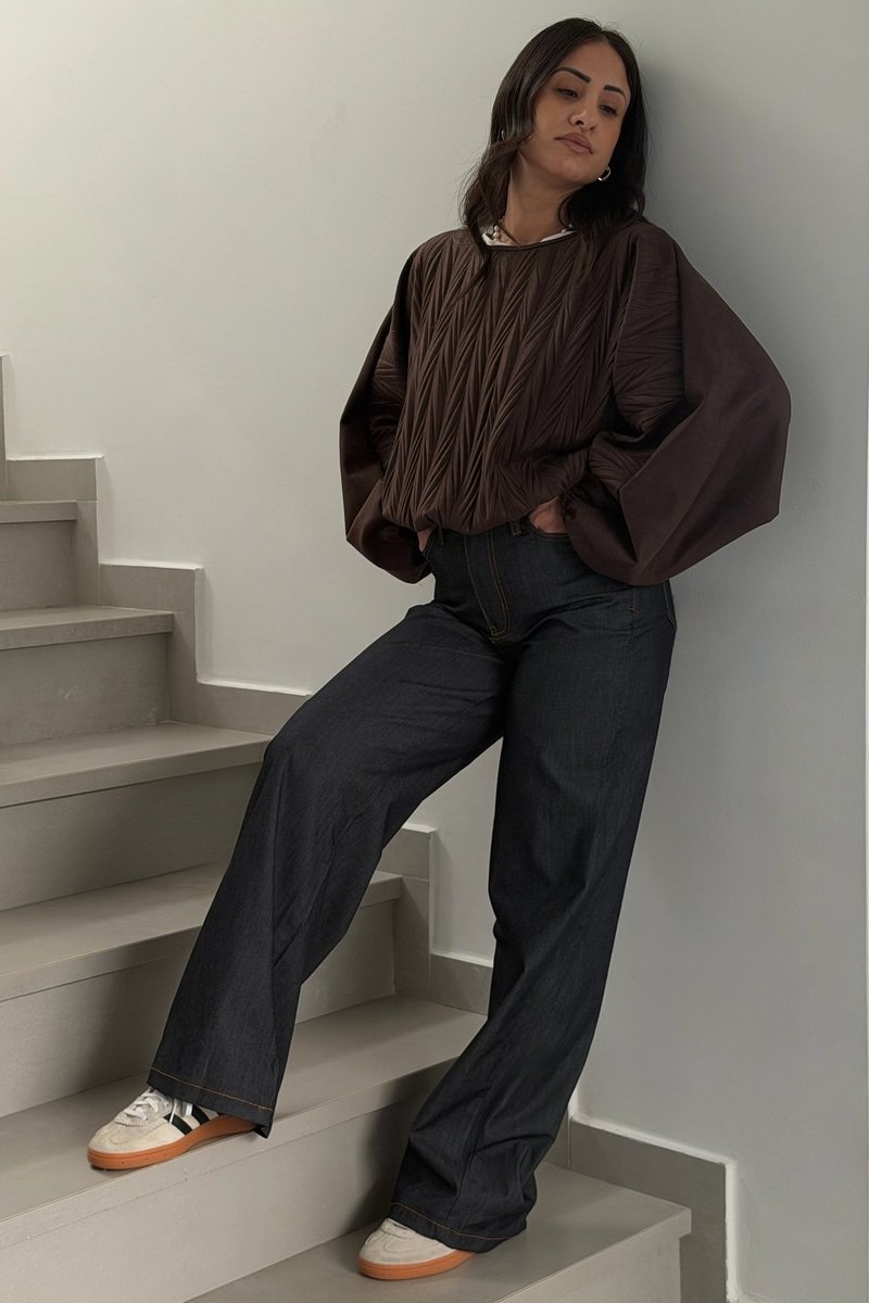 Dark Wash Wide-Leg Jeans
