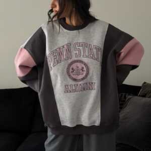 Oversized Penn State Colorblock Sweatshirt