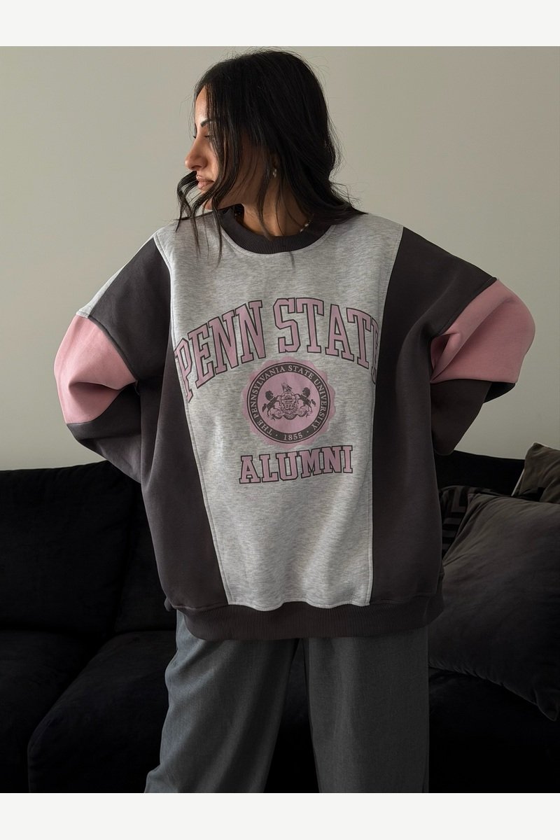 Oversized Penn State Colorblock Sweatshirt