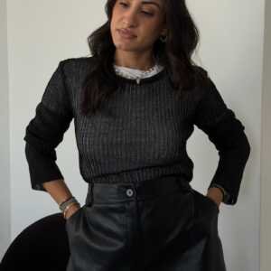 The Sheer Knit Top – Black