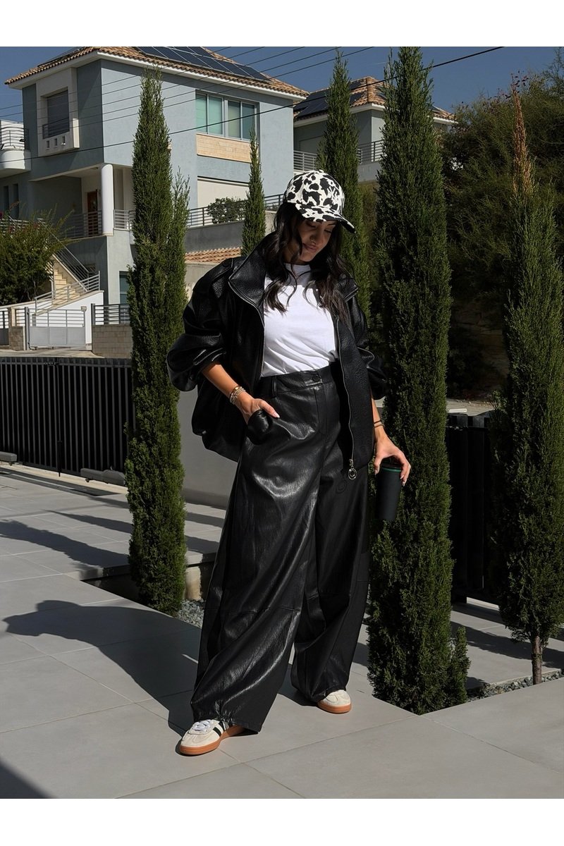 The Statement Faux Leather Pants – Black